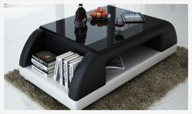 Modern Couch Upholstery Leather Table Living room Side Glass Tables
