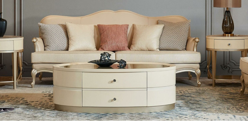 Coffee table Design Tables Oval Coffee Side tables Living room Solid wood