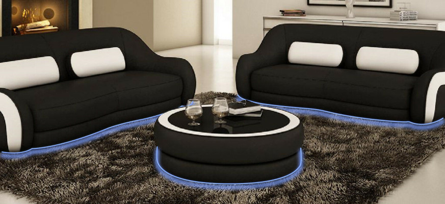 Round Coffee table Side table Tables Table Couch Sofa Round table Leather