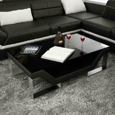 Sofa table Glass Design Table Living Room Leather Couch Side Sofa Coffee