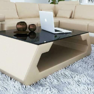 Sofa table design living room glass leather couch sofa table side coffee