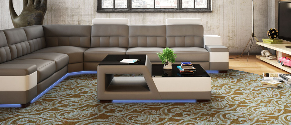Modern designer glass table side sofa Tables Living room Coffee table Table