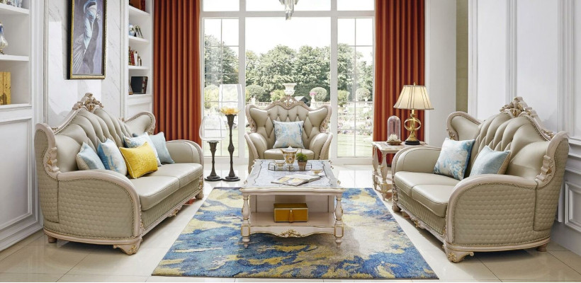 Design Living landscape Sofa Upholstery Sofa set 321 Seater Table Side table Solid wood