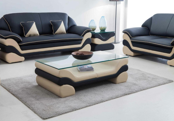 Classic r Luxury Designer Coffee table Sofa Living room Table Leather