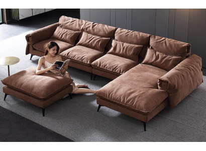 Luxury modern sofa corner set L-shape upholstery Living room Living landscape