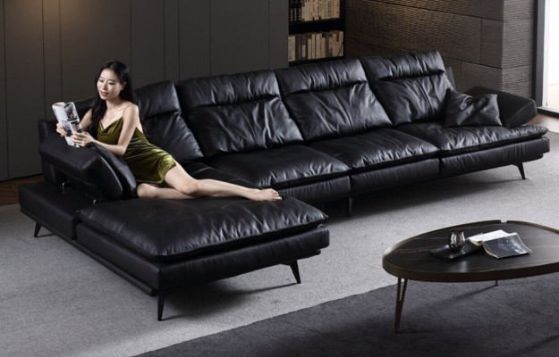 Corner sofa Couch Upholstery Couches Living room Sofa L-shape Furniture Leather