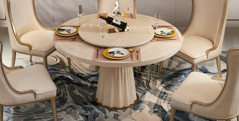 Dining table 6x Chairs Dining room Set Dining set Table Tables 7tlg Suite Solid wood