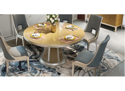 Dining room Suite Set Round Table 6x armchairs Chair Tables 7 pieces. Solid wood