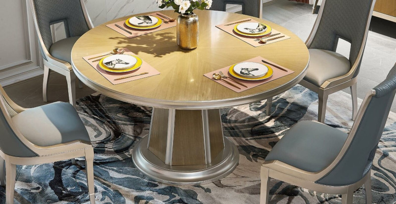 Dining room Suite Set Round Table 6x armchairs Chair Tables 7 pieces. Solid wood