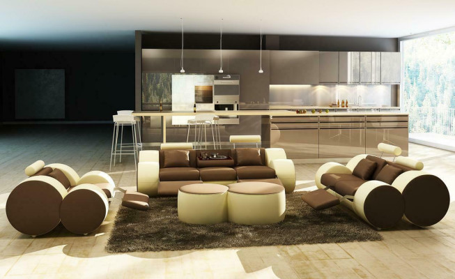 Modern Living room Couch Seat Upholstery Suite Sofas 3+2+1 Design