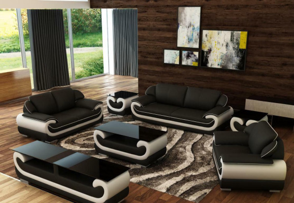 Sofa set Classic Upholstery Seat Leather Suite Complete Set 3+2+1 Seater