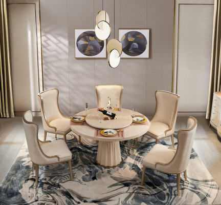 Dining room set Suhl Group 6 pieces. Suite Armchairs Round Tables Solid wood