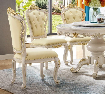 Luxury Dining table Round Table Dining room Round Living room Wood Design Tables 130cm