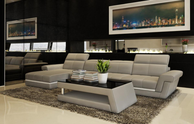 Leather Sofa Couch Living landscape L-shape Design Modern Sofa 5136B Sofas