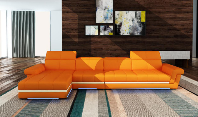 Leather Sofa Couch Living landscape L-shape Design Modern Sofa 5136B Sofas