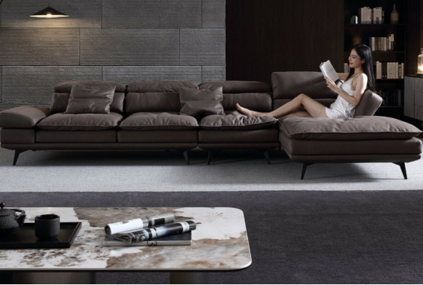 Living room L-shape Modern Brown Design Sofas new Corner sofa upholstery
