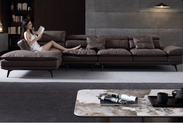 Living room L-shape Modern Brown Design Sofas new Corner sofa upholstery