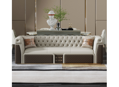 Sofa Three Seater Couch Style Modern Upholstery Chesterfield Leather Couches