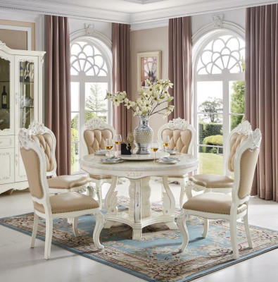 exclusive Beige Chesterfield Upholstery Chairs Designer Chair Set x4 Baroque Style Set Solid wood Chairs