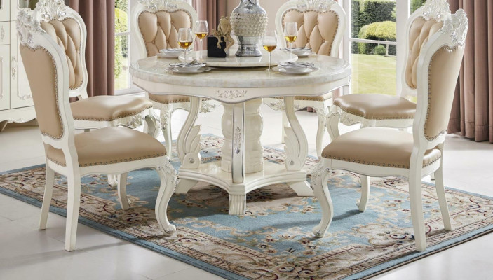 exclusive Beige Chesterfield Upholstery Chairs Designer Chair Set x4 Baroque Style Set Solid wood Chairs