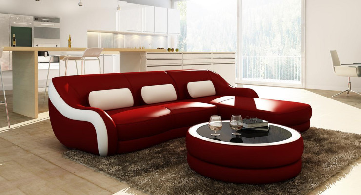 Designer leather sofa Corner sofa Upholstery Corner Couch Seat Corner L-shape Suite Sofa new