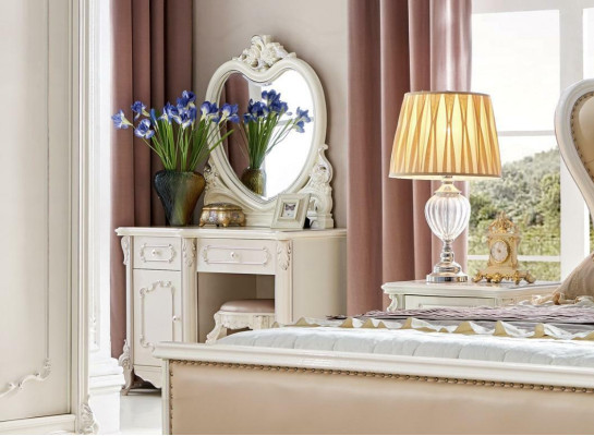 Bedside table dressing table 6 piece bedroom modern design luxury bed set