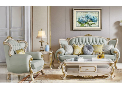 Leather sofa Couch Sofa set Set 3 1 Seater Sofa Chesterfield Solid wood