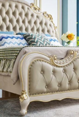 Chesterfield Bed Classic Beds Design Double Upholstery Bedroom Solid wood