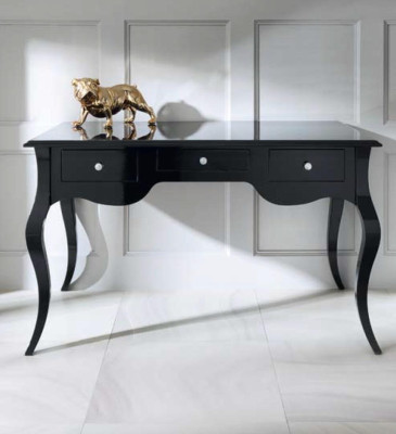 Black Desk Office Style Table Desks Baroque Rococo Wood Tables