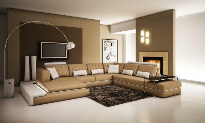 XXL Living landscape Design Corners Upholstery Sofa Couch Leather Sofas Suite