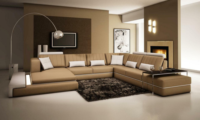 XXL Living landscape Design Corners Upholstery Sofa Couch Leather Sofas Suite