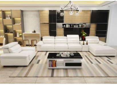 Corner sofa L-shape Imitation leather Corner upholstered sofa Seat Design Couch Sofas Living landscape