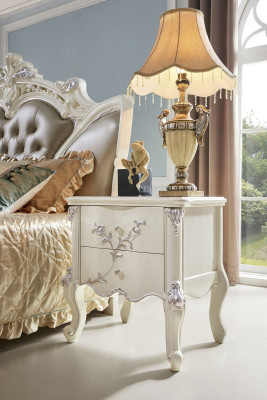 Classic s Bedroom Set 6 pieces. Bed with 2 bedside tables Luxury Complete Solid wood