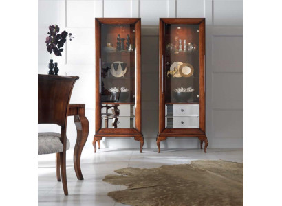 Display case Cabinets Showcases Wood Luxury Living room Furniture Wardrobe Brown Baroque new