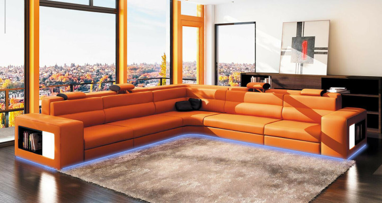 Design XXL Big Corners Upholstery Corner Sofa Couch Leather Sofas Suite L-shape