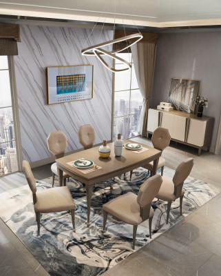 Suite Complete Set Dining table 4 Chairs Dining room Group Solid wood Table 5pcs