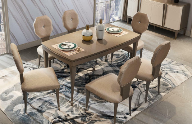 Suite Complete Set Dining table 4 Chairs Dining room Group Solid wood Table 5pcs