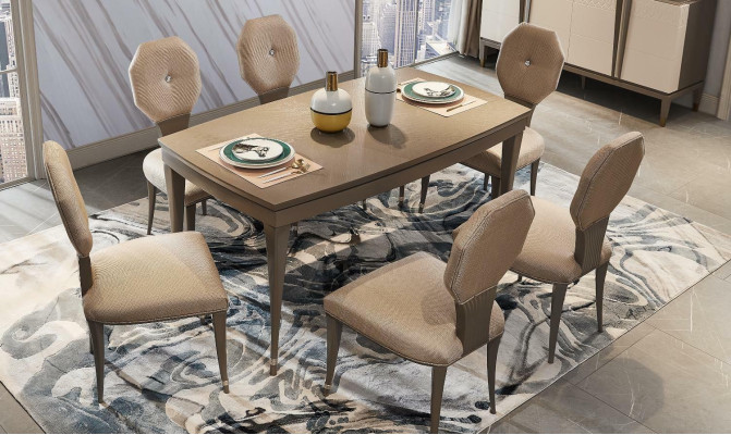 Suite Complete Set Dining table 4 Chairs Dining room Group Solid wood Table 5pcs