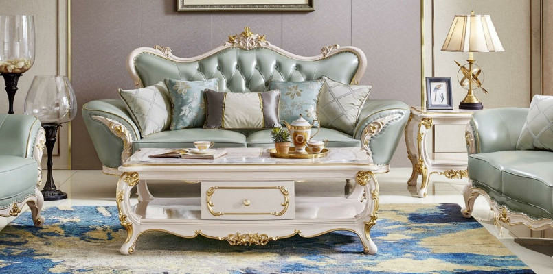 Classic sofa set 2-piece set 31 seater leather sofa seating set Complete couch