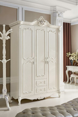 Wardrobe Solid wood style Rococo Wardrobe Antique Baroque Bedroom new