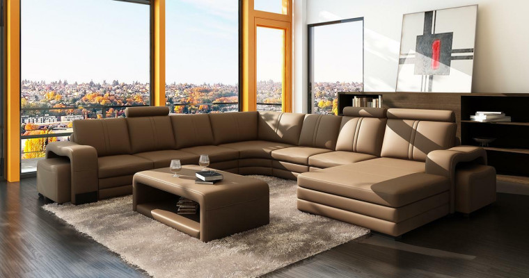 XXL Multifunction s Leather Couch Couch Big Sofa Upholstery Decor Corner sofa Modern