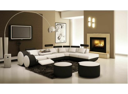 XXL Multifunction s Leather Couch Couch Big Sofa Upholstery Corner sofa Modern