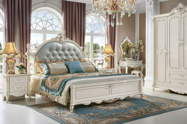 Chesterfield Bedroom Set 6 pieces. Royal Baroque Furniture Bed Solid wood