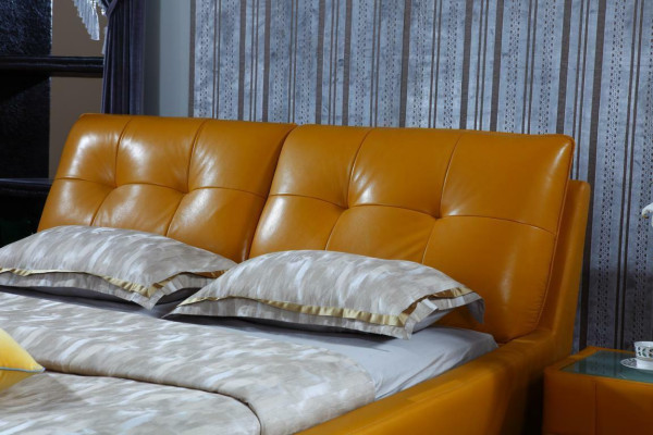 Designer Bed Bedroom Double bed Beds Leather Hotel Luxury Upholstery