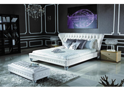 Designer Double bed Bed Beds Leather Chesterfield Hotel Luxury Bedroom
