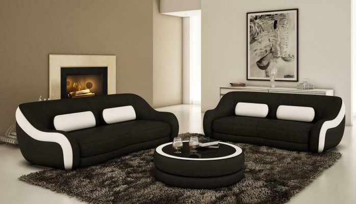 Sofa set Seat Leather Design XXL Upholstery Couch Set Suite 3+2 Seater
