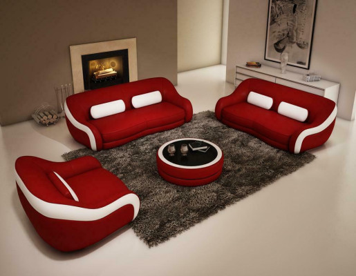 Sofa set Seat Leather Design XXL Upholstery Couch Set Suite 3+2 Seater