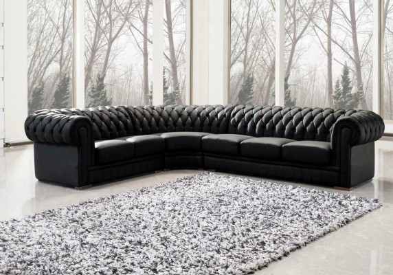 Classic Chesterfield Upholstery Seat Corner Leather Decor Suite Living landscape