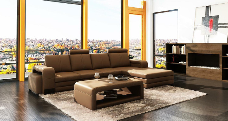 Leather sofa Couch Sofas XXL Corner sofa Living landscape L-shape Design Modern