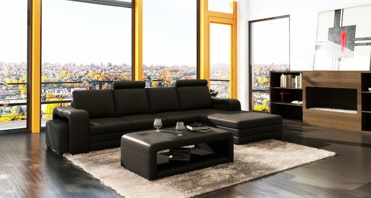 Leather sofa Couch Sofas XXL Corner sofa Living landscape L-shape Design Modern